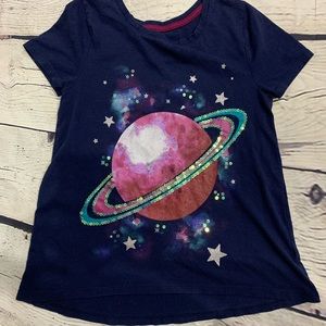 💕3/$20 GAP KIDS purple sparkly space short sleeve
